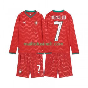 Maillot de Foot Portugal Cristiano Ronaldo 7 World Cup Domicile 2026 Manches Longues - Enfant